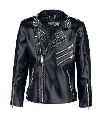 Men Gothic Silver Studded Jacket Brando Biker Leather Jacket Punk Spikes Jacket